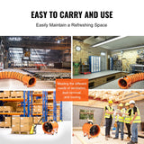 Commercial Cleaning Equipment: VEVOR Portable Ventilator, 304.8mm/12inch Heavy Duty Cylinder Fan with 10m Duct Hose, 367W Strong Shop Exhaust Blower 2574CFM, Industrial Utility Blower for Sucking Dust, Smoke, Smoke Home/Workplace