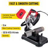 Chainsaws: VEVOR Portable Band Saw,with Removable Alloy Steel Base Cordless Band Saw,127mm Cutting Capacity Hand held Band Saw,Variable Speed Portable Bandsaw, 10Amp Motor Deep Cut Band saw for Metal Wood