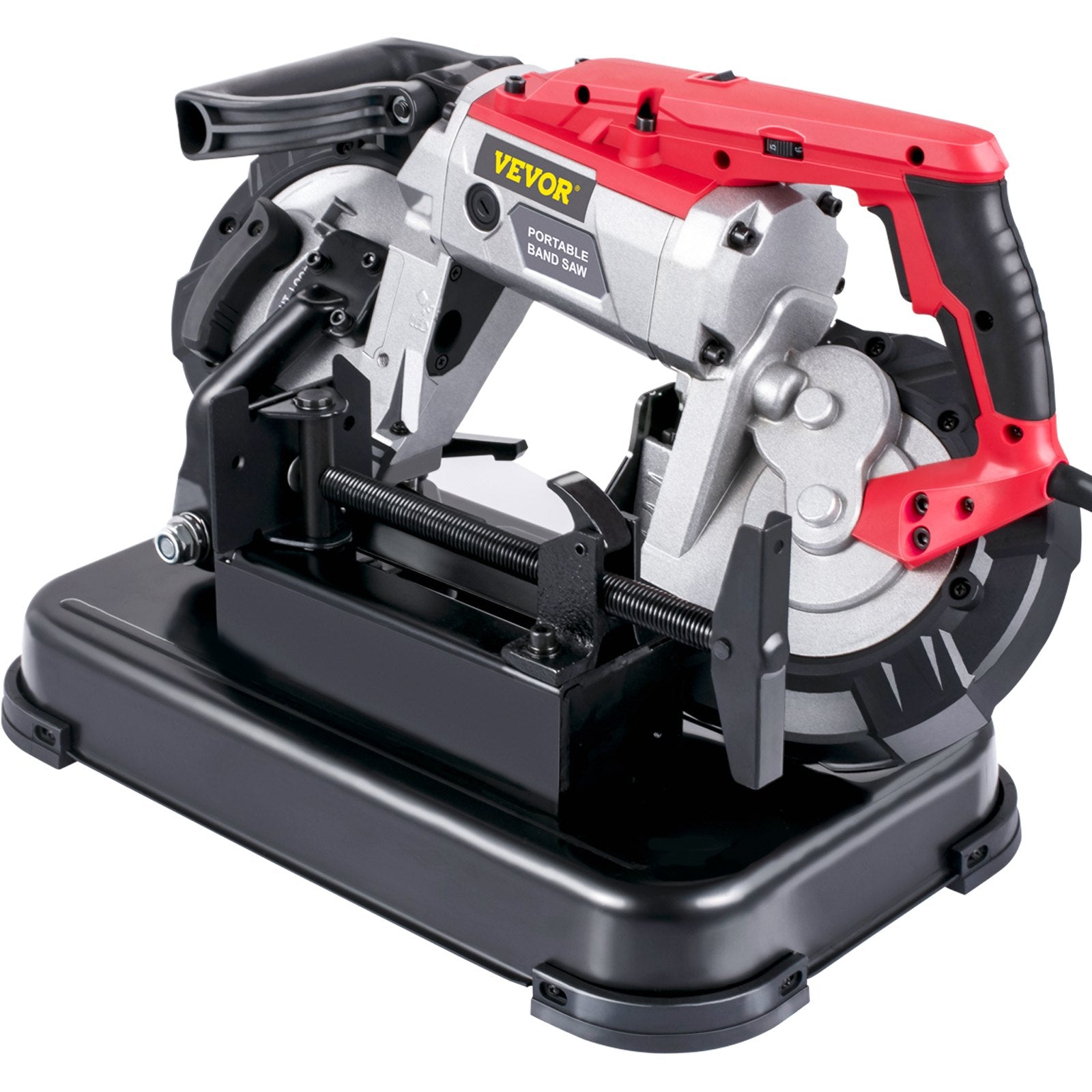 Portable Band Saw,with Removable Alloy Steel Base Cordless Band Saw,127mm Cutting Capacity Hand held Band Saw,Variable Speed Portable Bandsaw, 10Amp Motor Deep Cut Band saw for Metal Wood