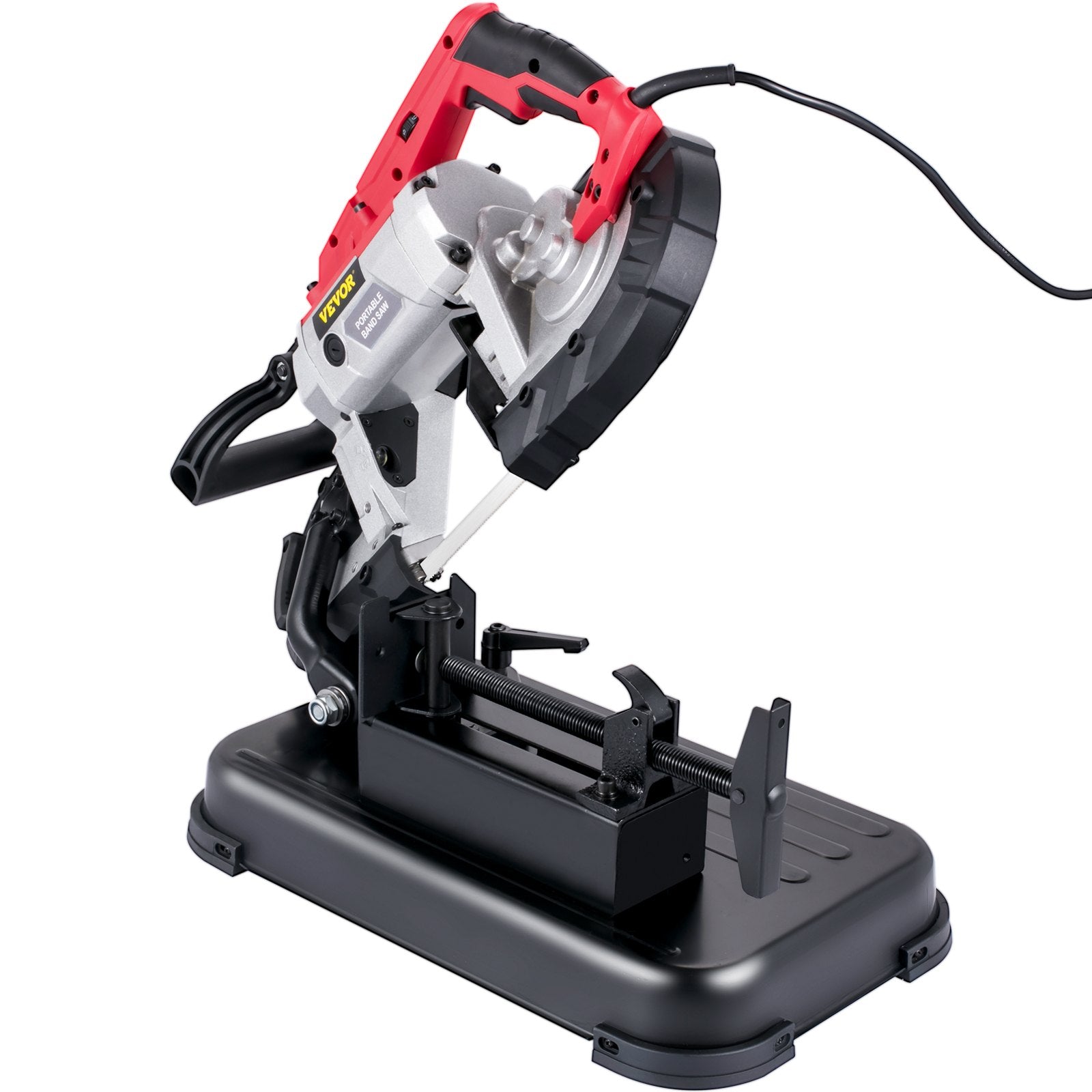 Portable Band Saw,with Removable Alloy Steel Base Cordless Band Saw,127mm Cutting Capacity Hand held Band Saw,Variable Speed Portable Bandsaw, 10Amp Motor Deep Cut Band saw for Metal Wood