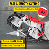Gardening Tools: VEVOR Variable-Speed 127mm Deep Cut Portable Band Saw 220V 10Amp Motor Handheld