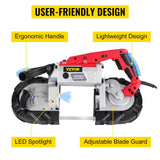 Gardening Tools: VEVOR Variable-Speed 127mm Deep Cut Portable Band Saw 220V 10Amp Motor Handheld
