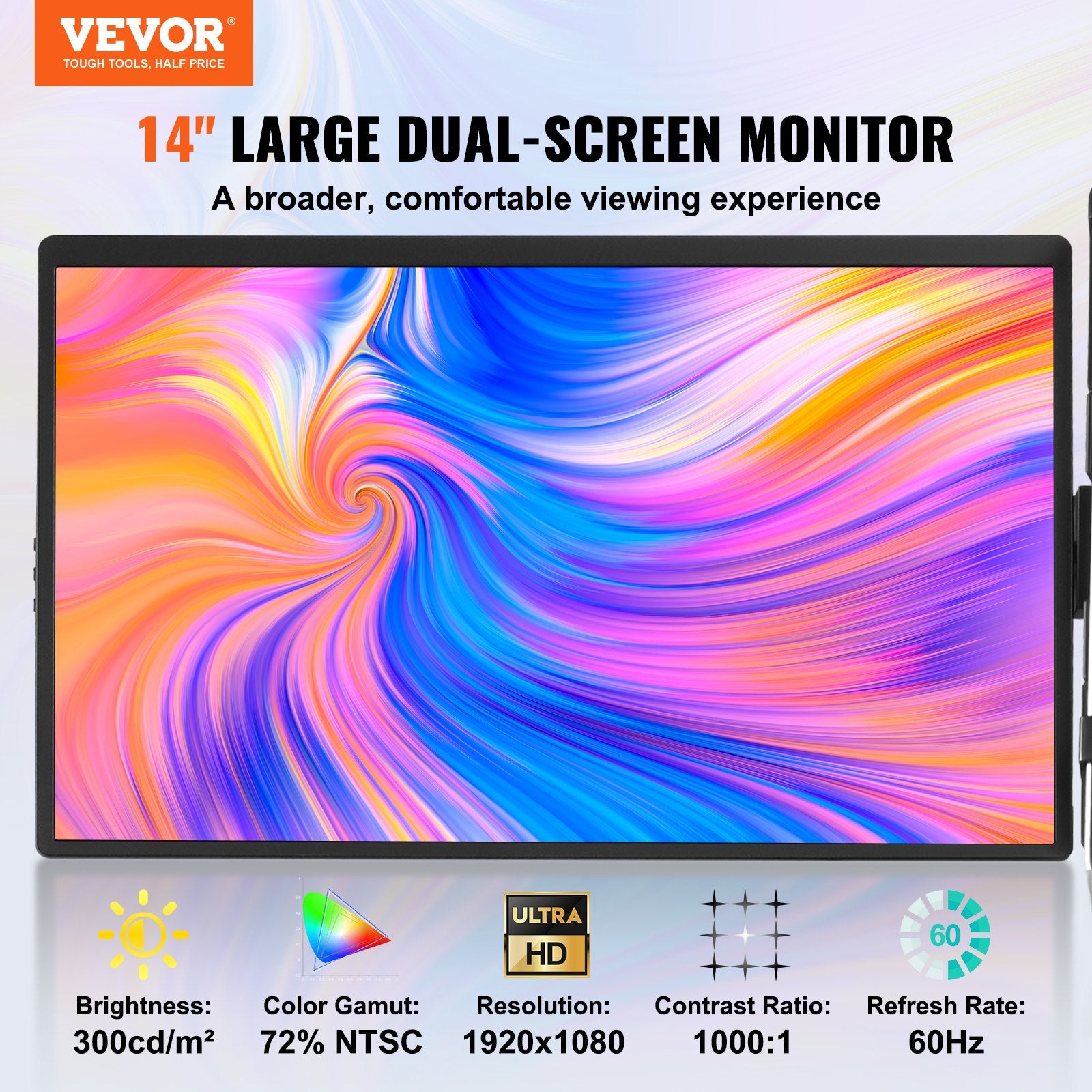 Laptop Screen Extender 14" HD 1080P Portable Monitor for 13"-17" Laptop