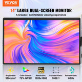 Computer Monitors & Accessories: VEVOR Laptop Screen Extender 14" HD 1080P Portable Monitor for 13"-17" Laptop