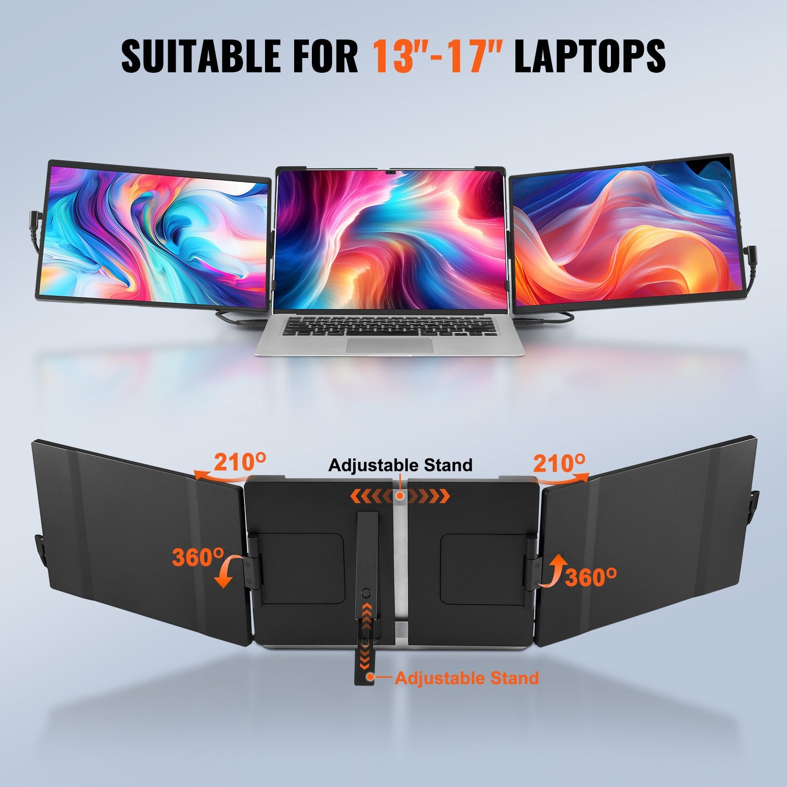 Laptop Screen Extender 14" HD 1080P Portable Monitor for 13"-17" Laptop