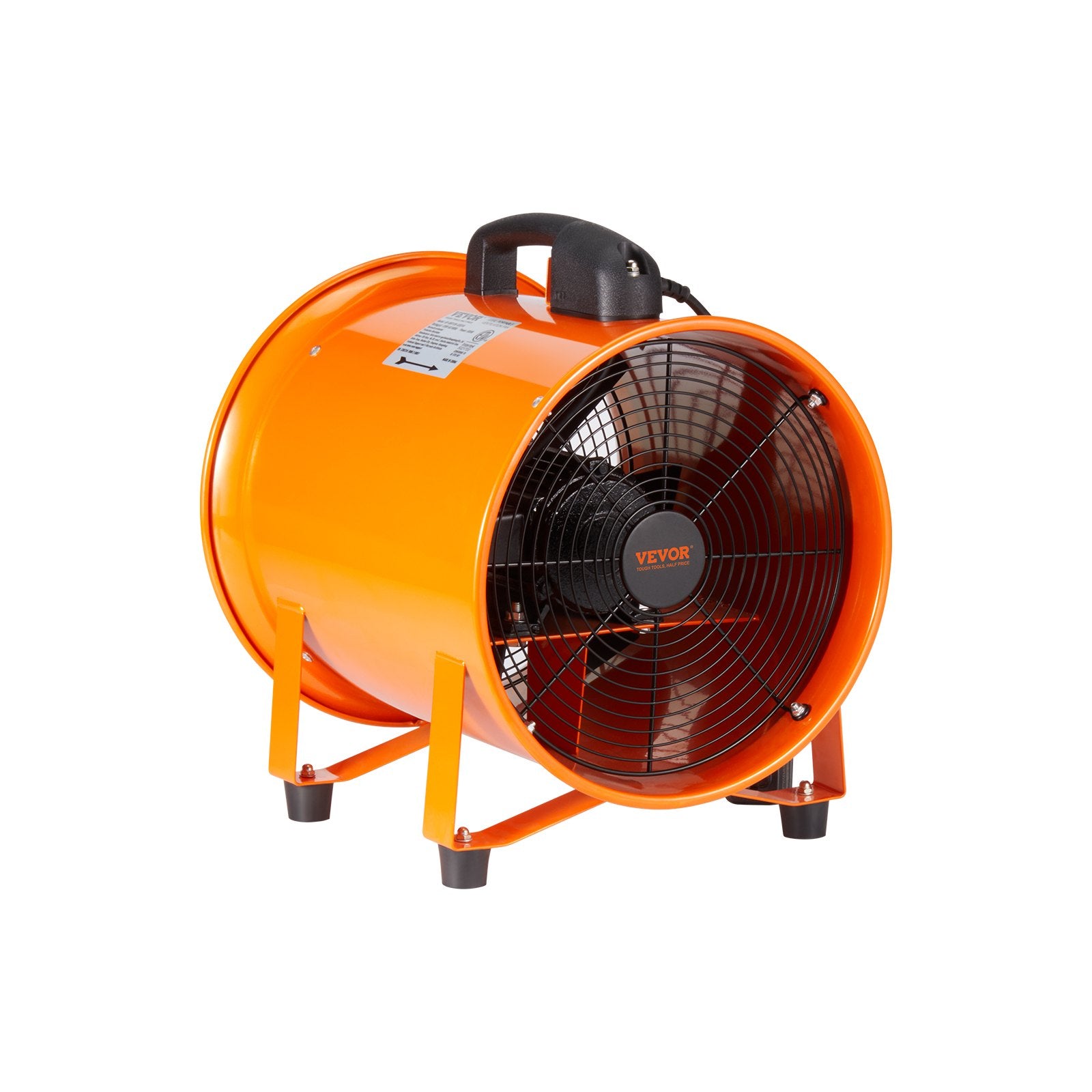 Desktops & Accessories: VEVOR Portable Ventilator, 254mm/10inch Heavy Duty Cylinder Fan with 5m Duct Hose, 255W Strong Shop Exhaust Blower 1720CFM, Industrial Utility Blower for Sucking Dust, Smoke, Smoke Home/Workplace
