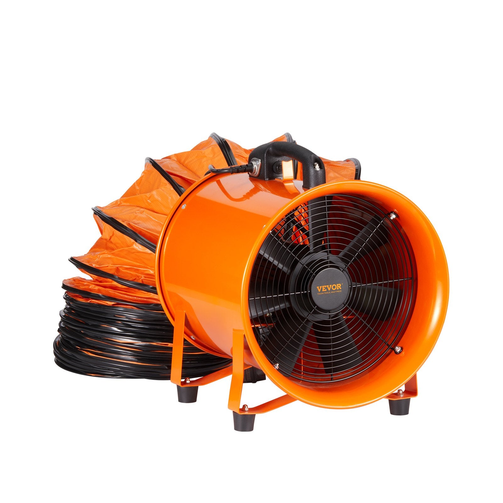 Desktops & Accessories: VEVOR Portable Ventilator, 254mm/10inch Heavy Duty Cylinder Fan with 5m Duct Hose, 255W Strong Shop Exhaust Blower 1720CFM, Industrial Utility Blower for Sucking Dust, Smoke, Smoke Home/Workplace