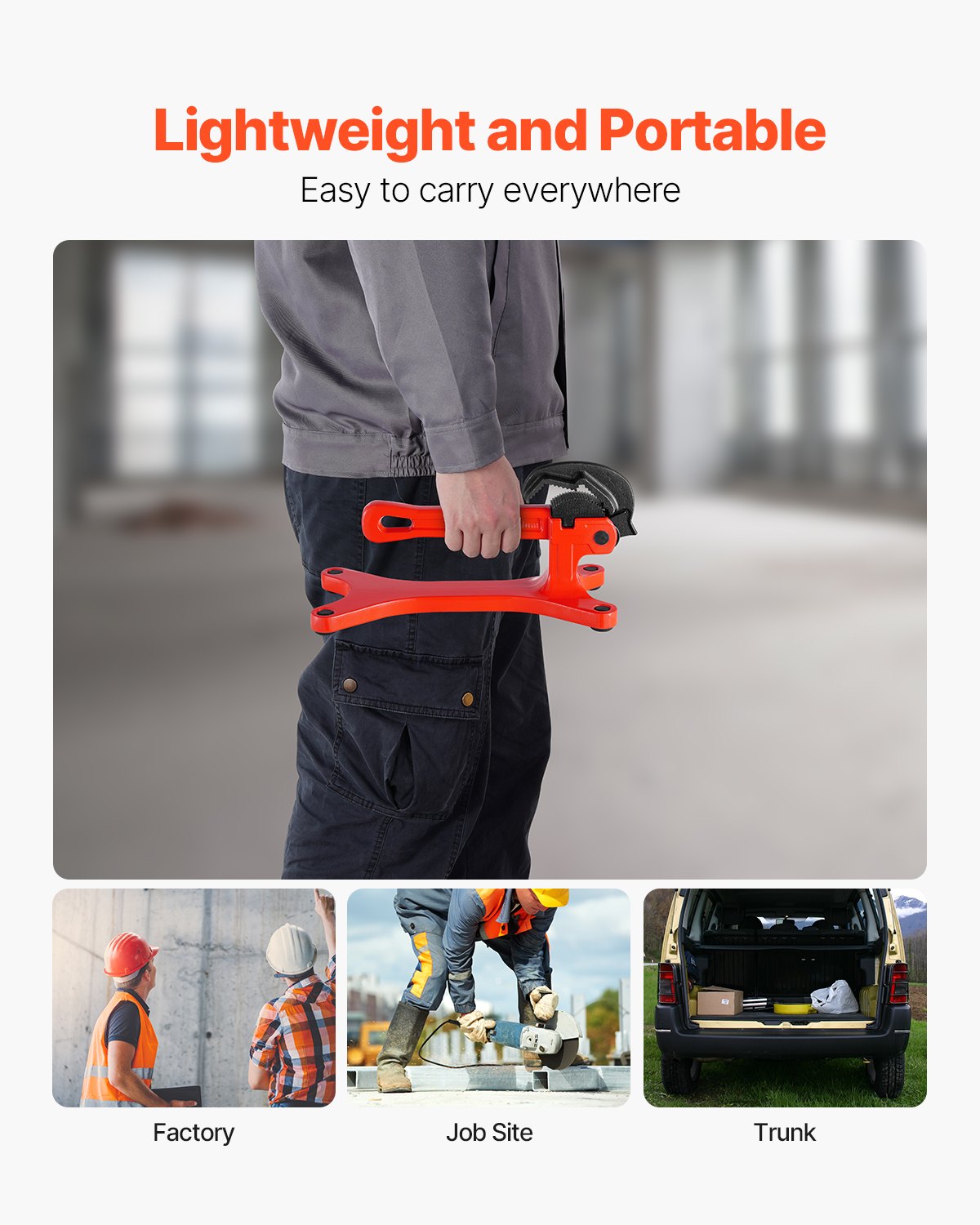 Portable Pipe Vise, Lightweight Aluminum Pipe Vise with 1/8" to 1-1/2" Clamping Capacity, Ideal for Onsite Plumbing Installation, Repair, and Maintenance