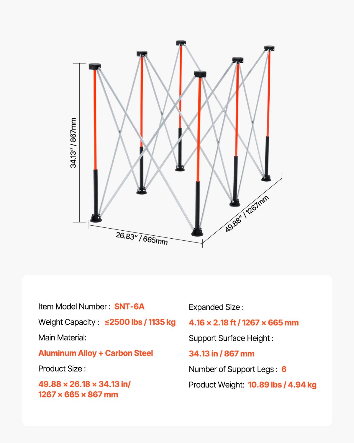 Work Benches: VEVOR Portable Folding Workstand 1267 x 665 mm Collapsible Work Stand 1135 kg