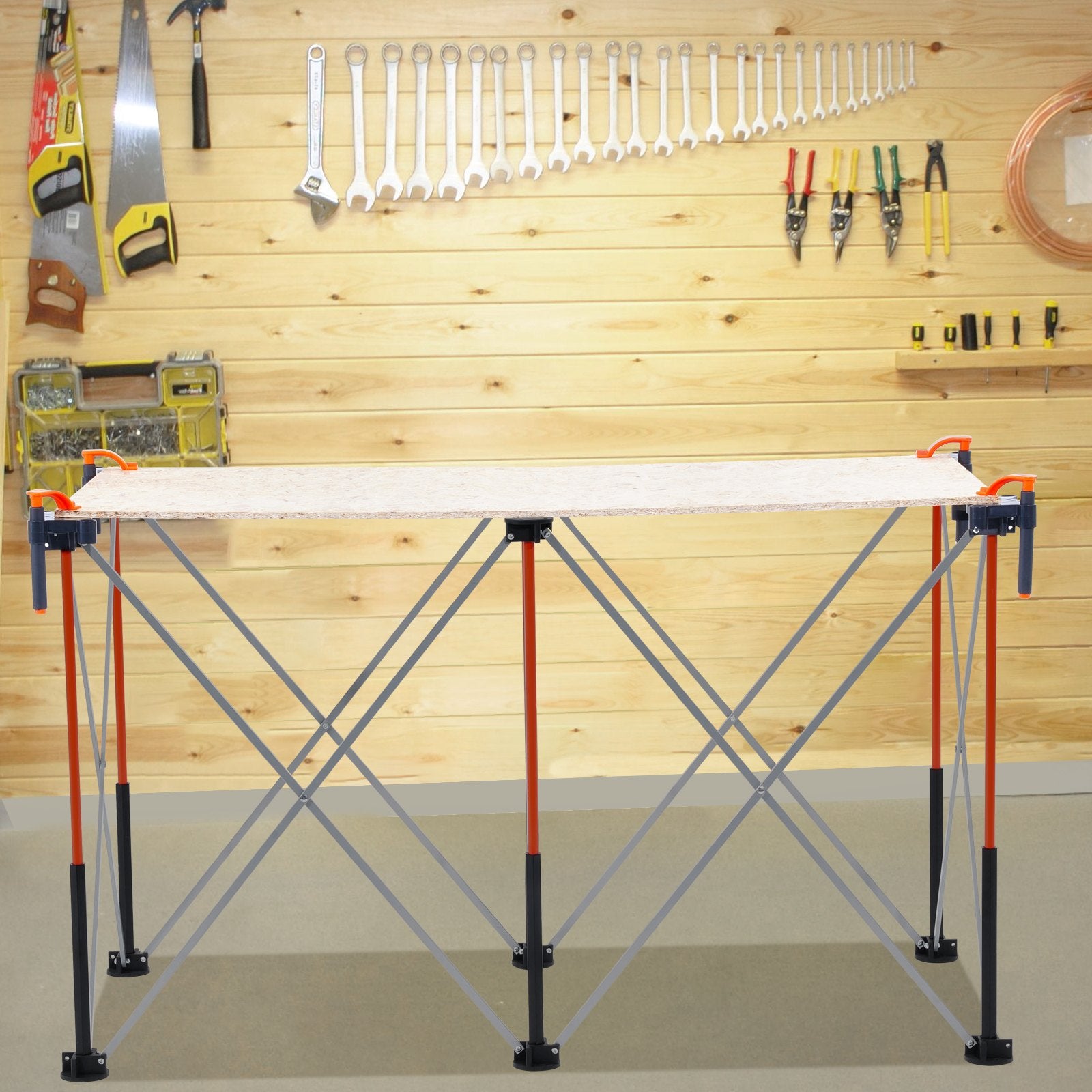 Work Benches: VEVOR Portable Folding Workstand 1267 x 665 mm Collapsible Work Stand 1135 kg