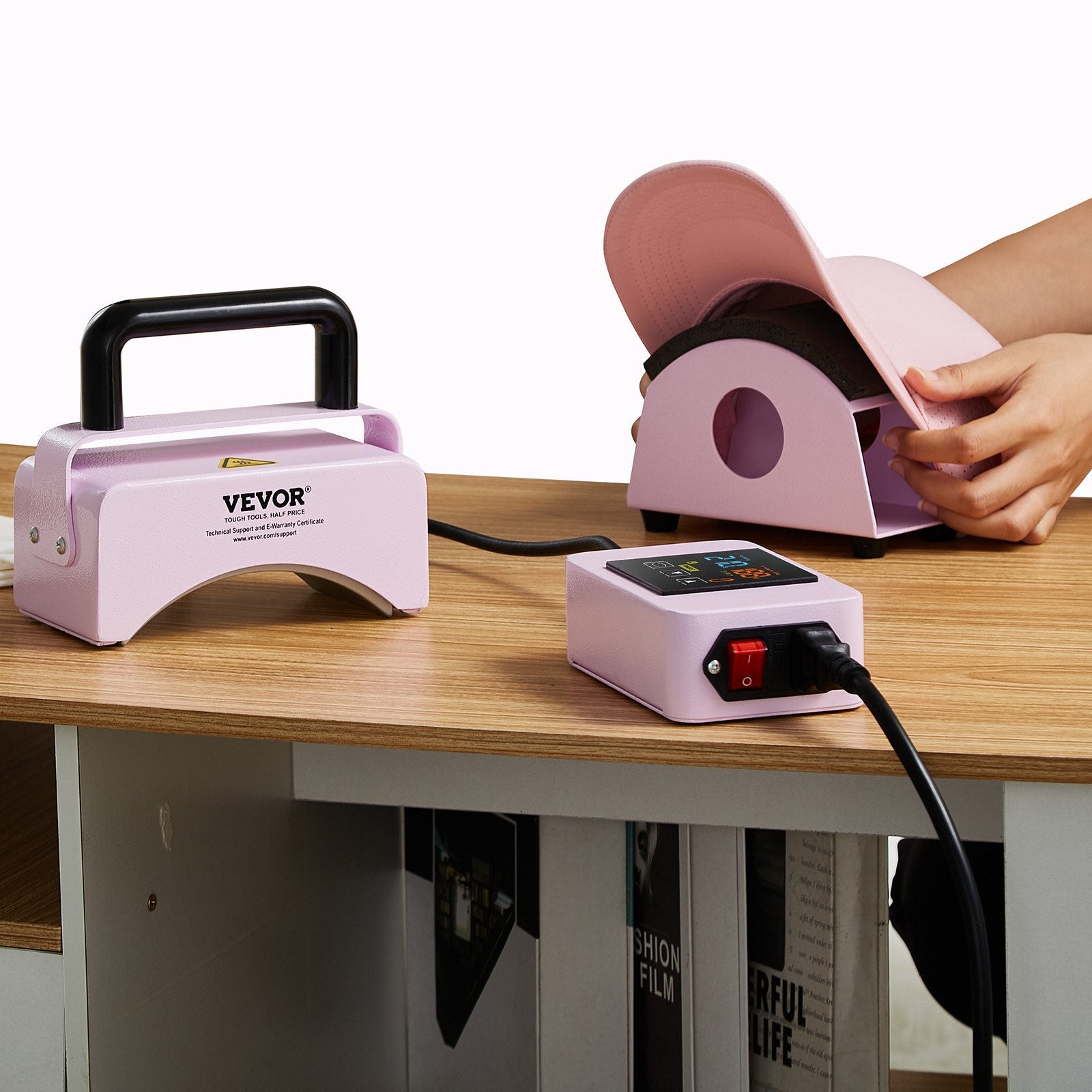 Hat Press Machine Mini Hat Heat Press for Caps 5.9x3.15 inch Plate Purple