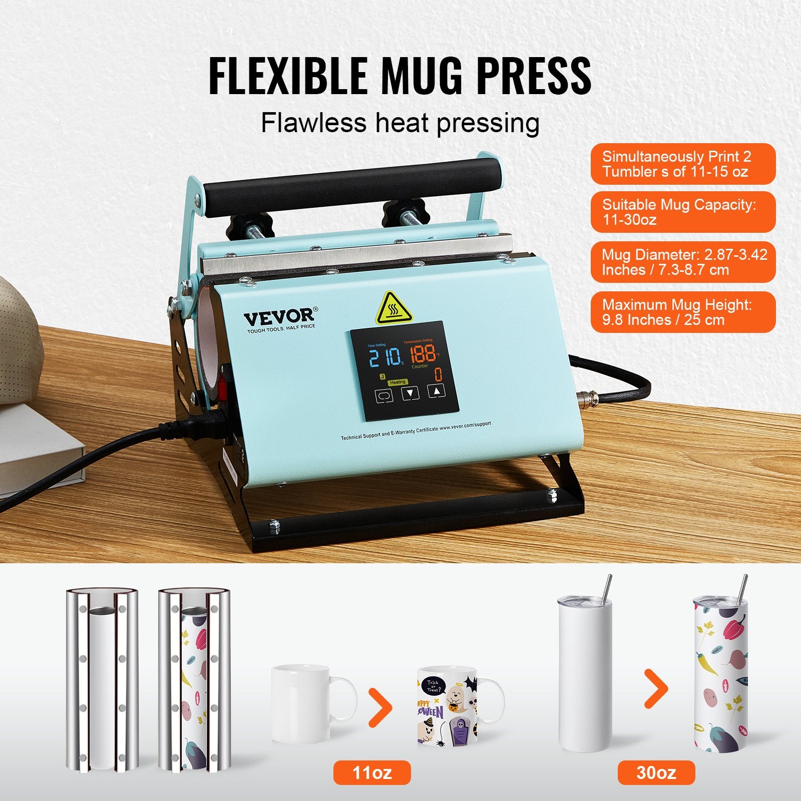 2 in 1 Tumbler and Hat Heat Press Machine Heat Machine for Caps Hats Mugs
