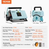 Coffee Machines & Accessories: VEVOR 2 in 1 Tumbler and Hat Heat Press Machine Heat Machine for Caps Hats Mugs