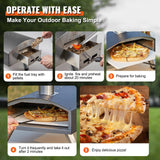 BBQs & Accessories: VEVOR Outdoor Pizza Oven, 12-inch, Wood Pellet and Charcoal Fired Pizza Maker, Portable Outside Stainless Steel Pizza Grill with Pizza Stone, Waterproof Cover, Shovel, Wood Burner for Backyard Camping