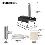 BBQs & Accessories: VEVOR Outdoor Pizza Oven, 12-inch, Wood Pellet and Charcoal Fired Pizza Maker, Portable Outside Stainless Steel Pizza Grill with Pizza Stone, Waterproof Cover, Shovel, Wood Burner for Backyard Camping