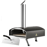 BBQs & Accessories: VEVOR Outdoor Pizza Oven, 12-inch, Wood Pellet and Charcoal Fired Pizza Maker, Portable Outside Stainless Steel Pizza Grill with Pizza Stone, Waterproof Cover, Shovel, Wood Burner for Backyard Camping