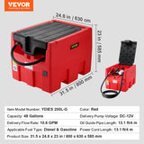 Fuel & Exhaust: VEVOR Portable Diesel & Gasoline Tank, 182L, 10.6 GPM Flow Rate, Diesel Fuel Tank with Electric Transfer Pump, 4 m Hose, Auto Fueling Nozzle, Diesel Transfer Tank for Easy Fuel Transportation, Red