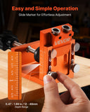 Air Pumps: VEVOR Pocket Hole Jig Kit, 12 mm to 48 mm Adjustable, Jig Pocket Hole System with Step Drill, Hex Wrench, Drill Stop Ring, Square Drive Bit, Plugs and Screws, Reinforced Metal Frame, for Woodworking