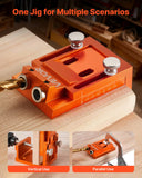 Air Pumps: VEVOR Pocket Hole Jig Kit, 12 mm to 48 mm Adjustable, Jig Pocket Hole System with Step Drill, Hex Wrench, Drill Stop Ring, Square Drive Bit, Plugs and Screws, Reinforced Metal Frame, for Woodworking