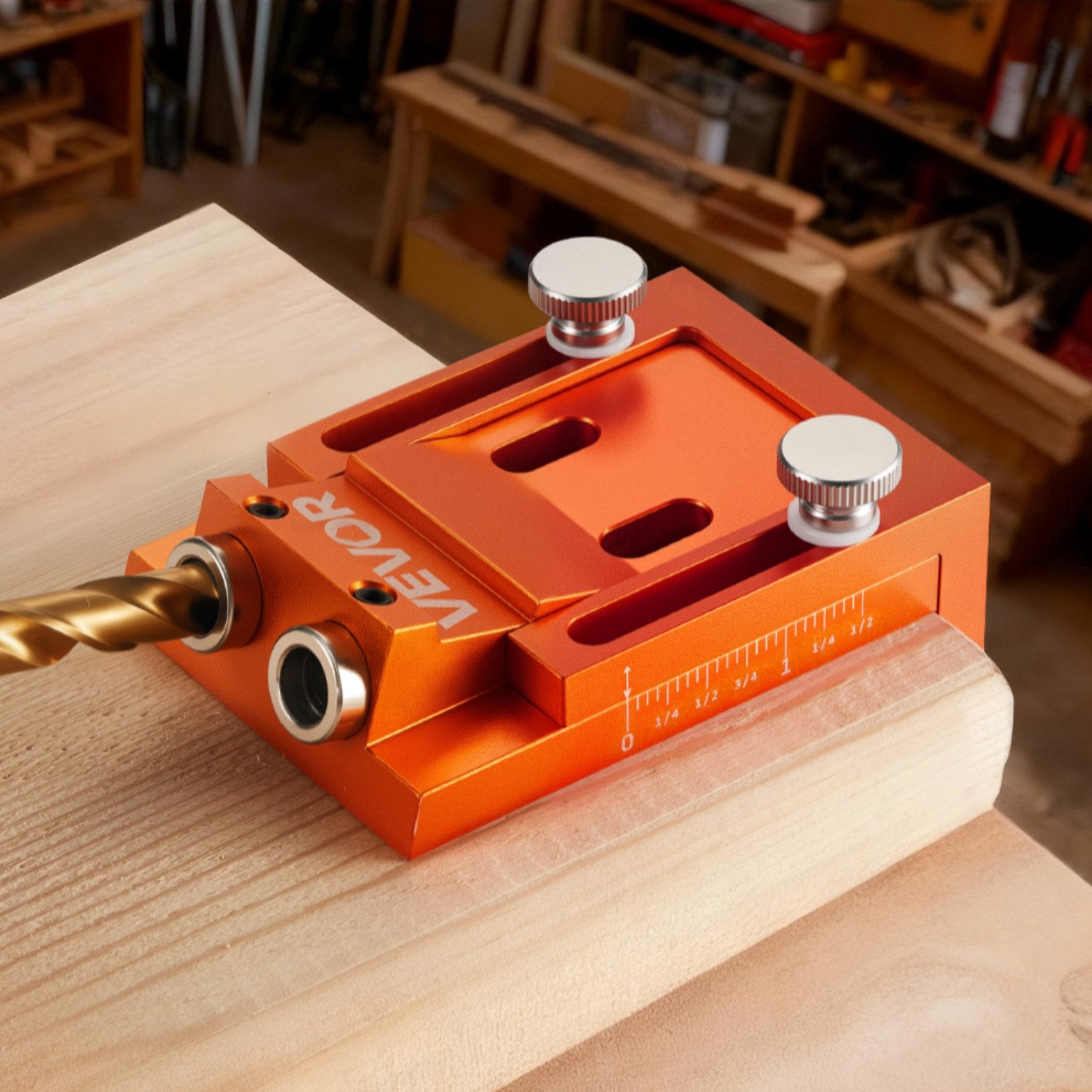 Air Pumps: VEVOR Pocket Hole Jig Kit, 12 mm to 48 mm Adjustable, Jig Pocket Hole System with Step Drill, Hex Wrench, Drill Stop Ring, Square Drive Bit, Plugs and Screws, Reinforced Metal Frame, for Woodworking