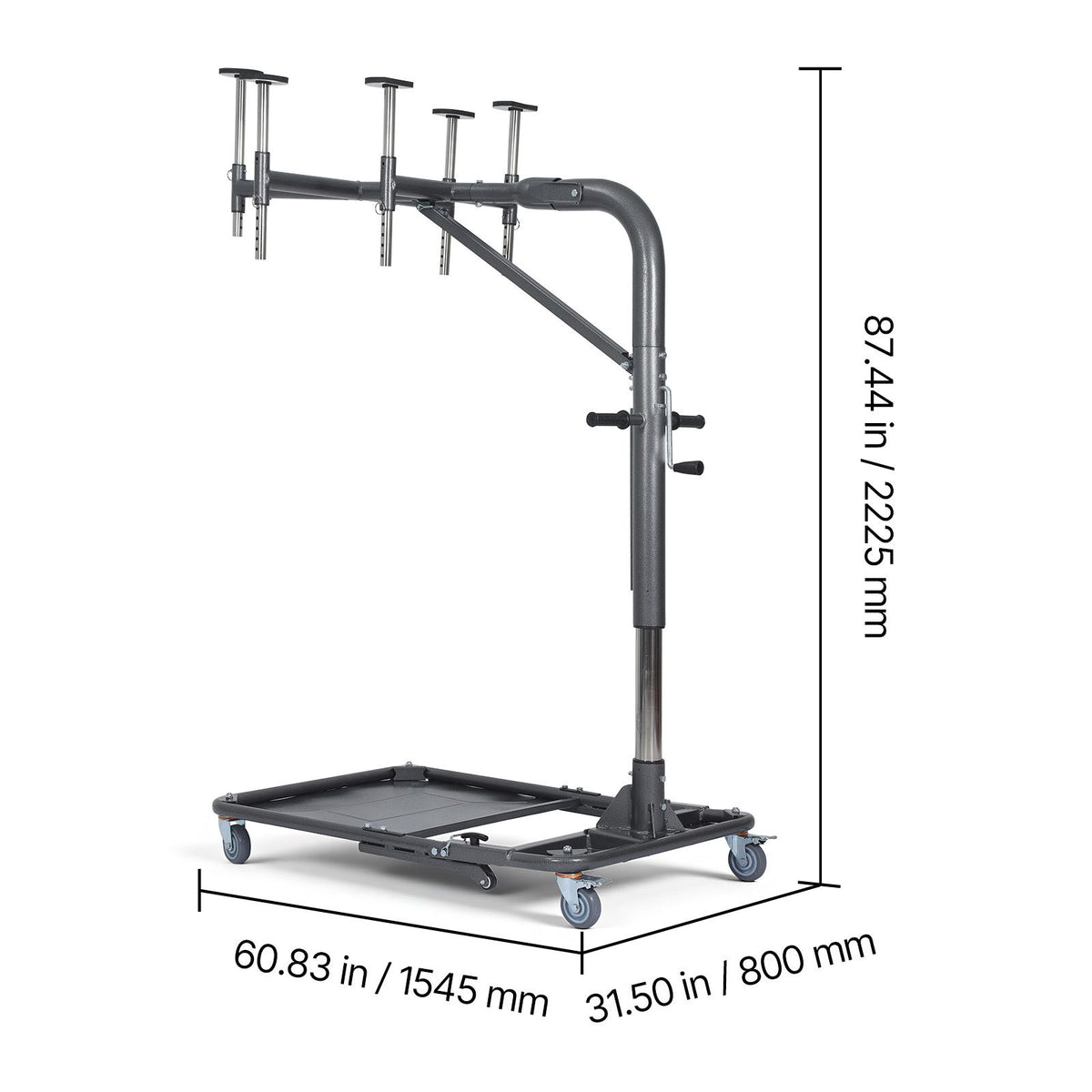 Hard Top Remover Lift, 99.79 kg, Foldable Jeep Hardtop Removal and Storage System, Easy One-Person Operation, Adjustable Height, for Jeep Wrangler YJ, TJ, JK, JL, 4XE, Ford Bronco 4 Door &6 Gen+