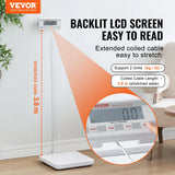 Bathroom Scales: VEVOR Portable Medical Scale, Professional Digital Physician Scale for Weighing - with Anti-slip Platform, 2 Units, Hold & Tare Function, 440LBS Capacity Physician Weight Scale for Gyms Homes Hospital