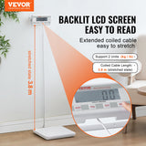 Bathroom Scales: VEVOR Portable Medical Scale, Professional Physician Scale for Weighing - with Anti-slip Platform, 2 Units, Hold & Tare Function, Digital Physician Weight Scale for Gym Home Hospital, 440LBS Capacity
