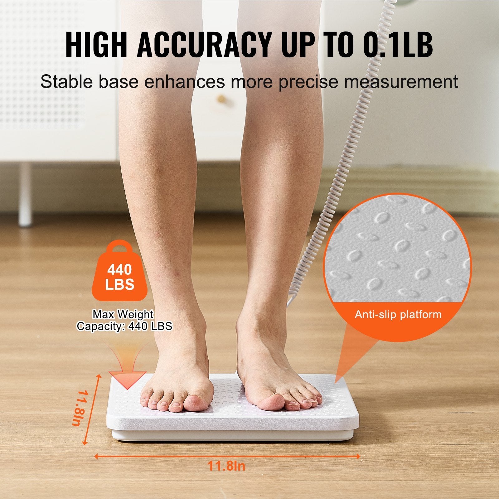 Bathroom Scales: VEVOR Portable Medical Scale, Professional Physician Scale for Weighing - with Anti-slip Platform, 2 Units, Hold & Tare Function, Digital Physician Weight Scale for Gym Home Hospital, 440LBS Capacity