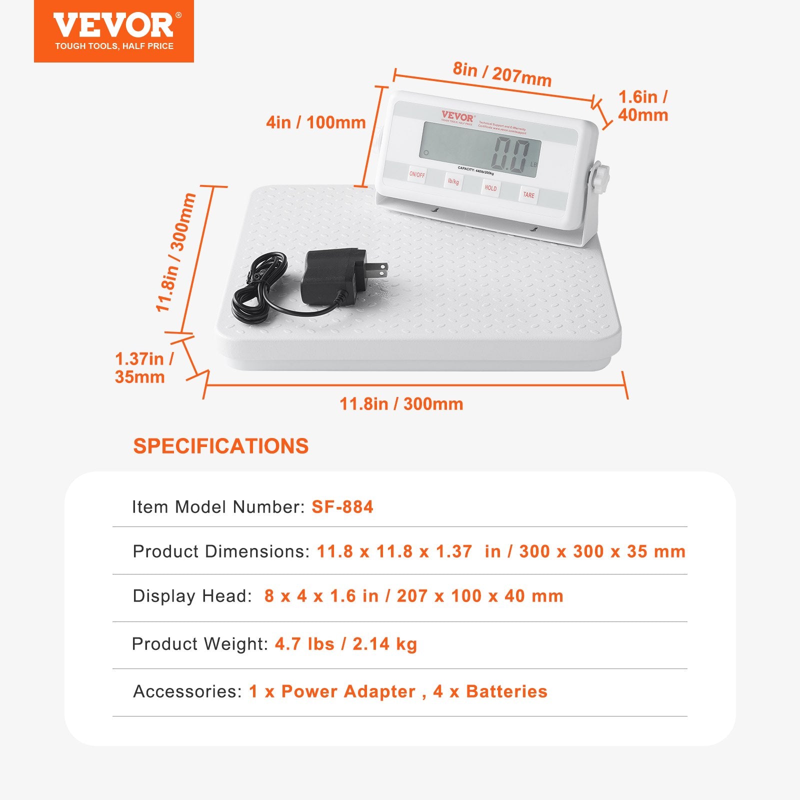 Bathroom Scales: VEVOR Portable Medical Scale, Professional Physician Scale for Weighing - with Anti-slip Platform, 2 Units, Hold & Tare Function, Digital Physician Weight Scale for Gym Home Hospital, 440LBS Capacity