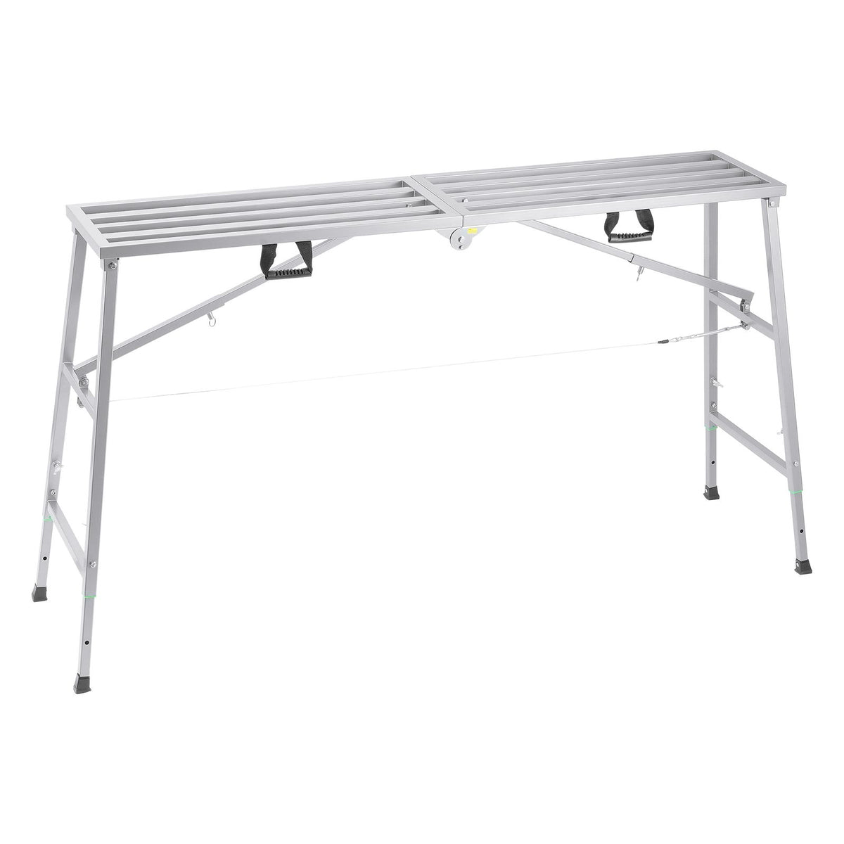 Work Platform, 4 Gear Adjustable Height, Folding Alloy Steel Step Ladder, Portable Scaffolding Platform, 400 kg Load Capacity, Non-Slip Rubber Feet, Drywall Painting Stool, Cleaning & Washing