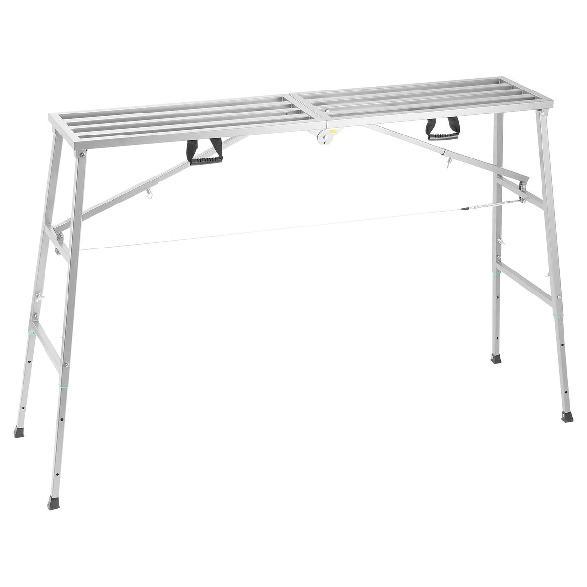 Work Platform, 4 Gear Adjustable Height, Folding Alloy Steel Step Ladder, Portable Scaffolding Platform, 400 kg Load Capacity, Non-Slip Rubber Feet, Drywall Painting Stool, Cleaning & Washing