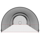Basketball & Basketball Accessories: VEVOR Baseball Batting Cage, Softball and Baseball Batting Cage Net and Frame, 22x12x8ft Practice Portable Cage Net with Carry Bag, Heavy Duty Enclosed Pitching Cage, for Backyard Batting Hitting Training 670CM
