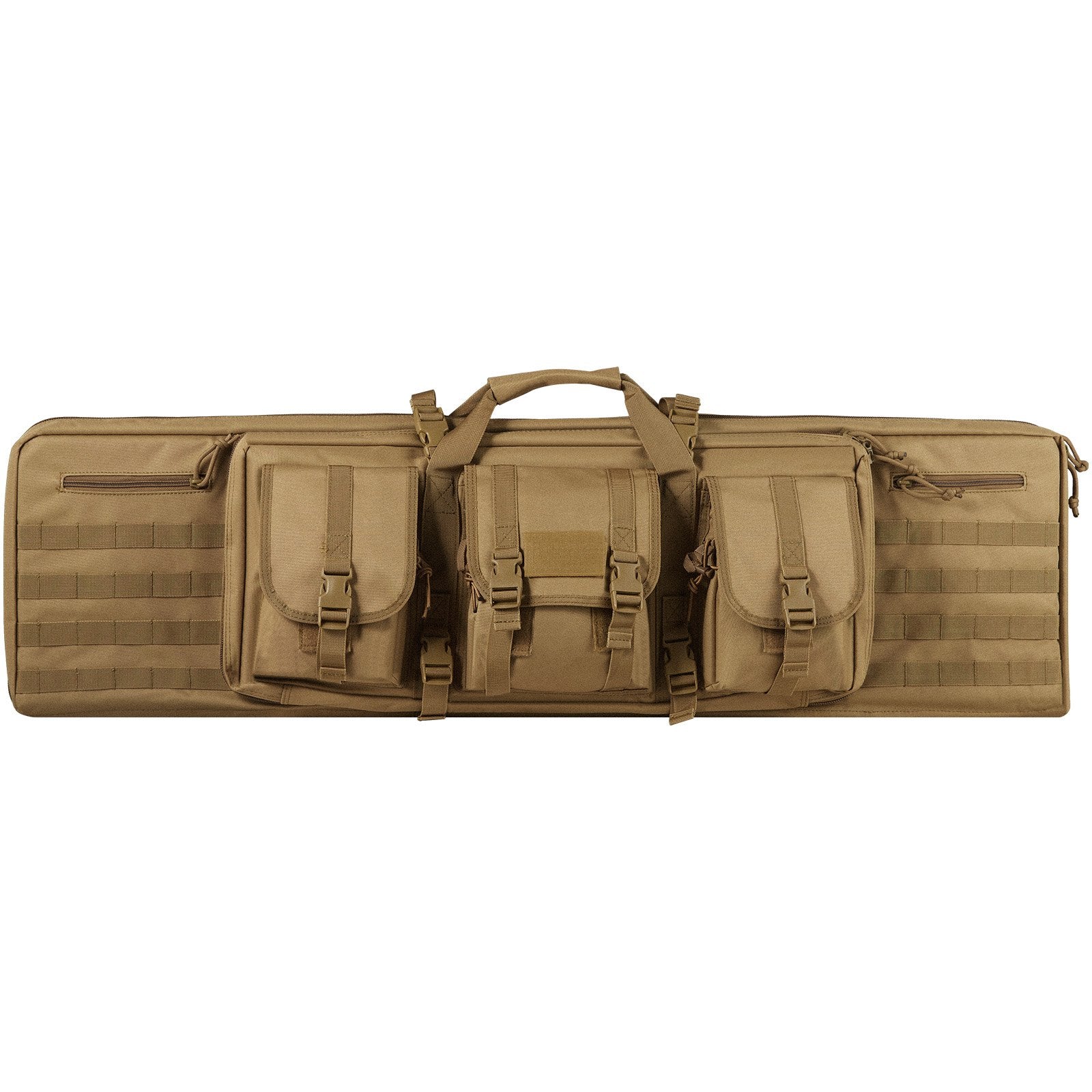 Camp Safety Equipment: VEVOR Rifle Bag, 36 inch Tactical Double Long Gun Bag, Soft Rifle Case with Lockable Zipper, Portable Handle & Shoulder Strap, 3 Large Storage Pockets Rifle Case for Two 34" Rifles & 2 Pistols, Brown