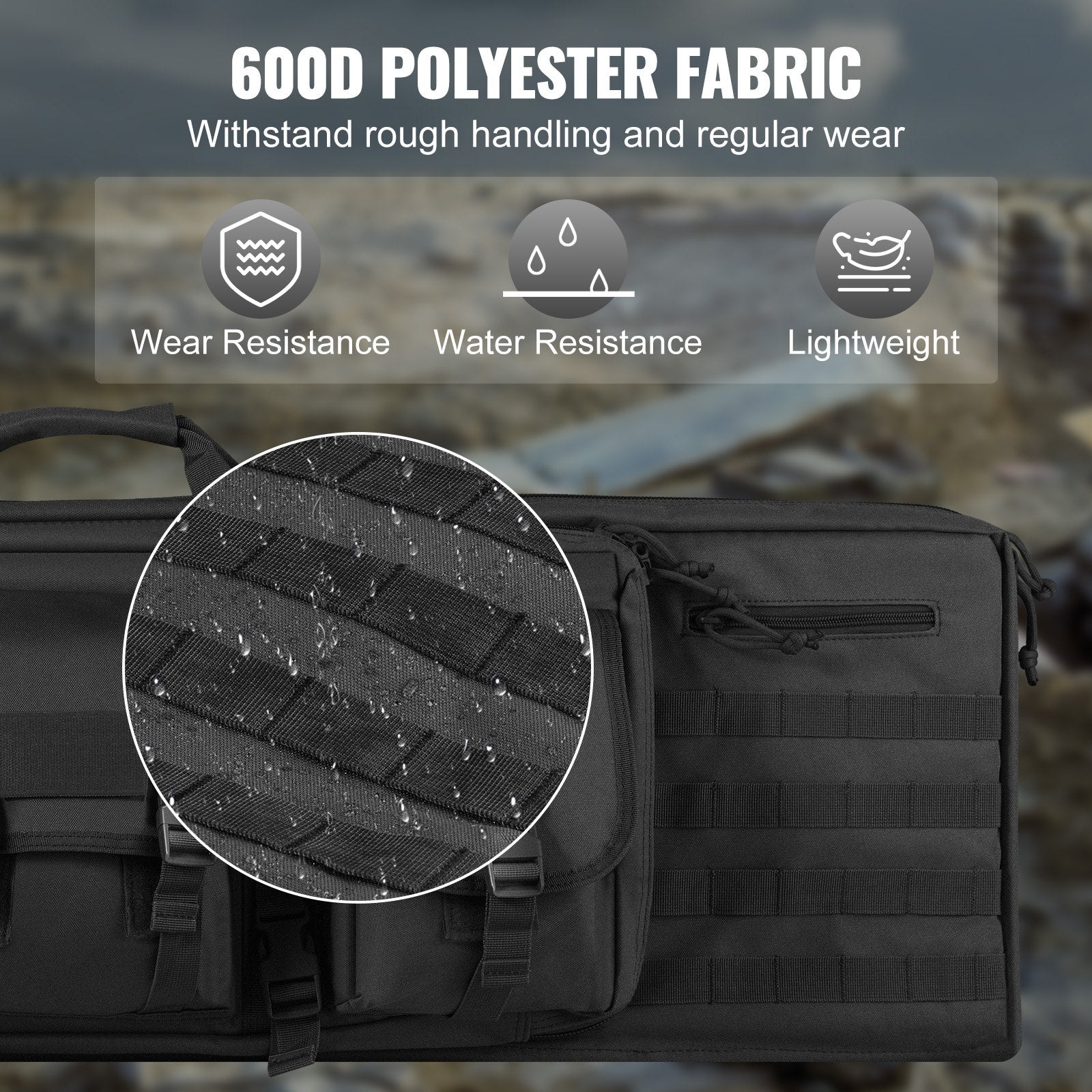 Camp Safety Equipment: VEVOR Rifle Bag 42 inch Tactical Double Long Gun Bag for 2 Rifles & 2 Pistols