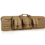 Camp Safety Equipment: VEVOR Rifle Bag, 42 inch Tactical Double Long Gun Bag, Soft Rifle Case with Lockable Zipper, Portable Handle & Shoulder Strap, 3 Large Storage Pockets Rifle Case for Two 40" Rifles & 2 Pistols, Brown