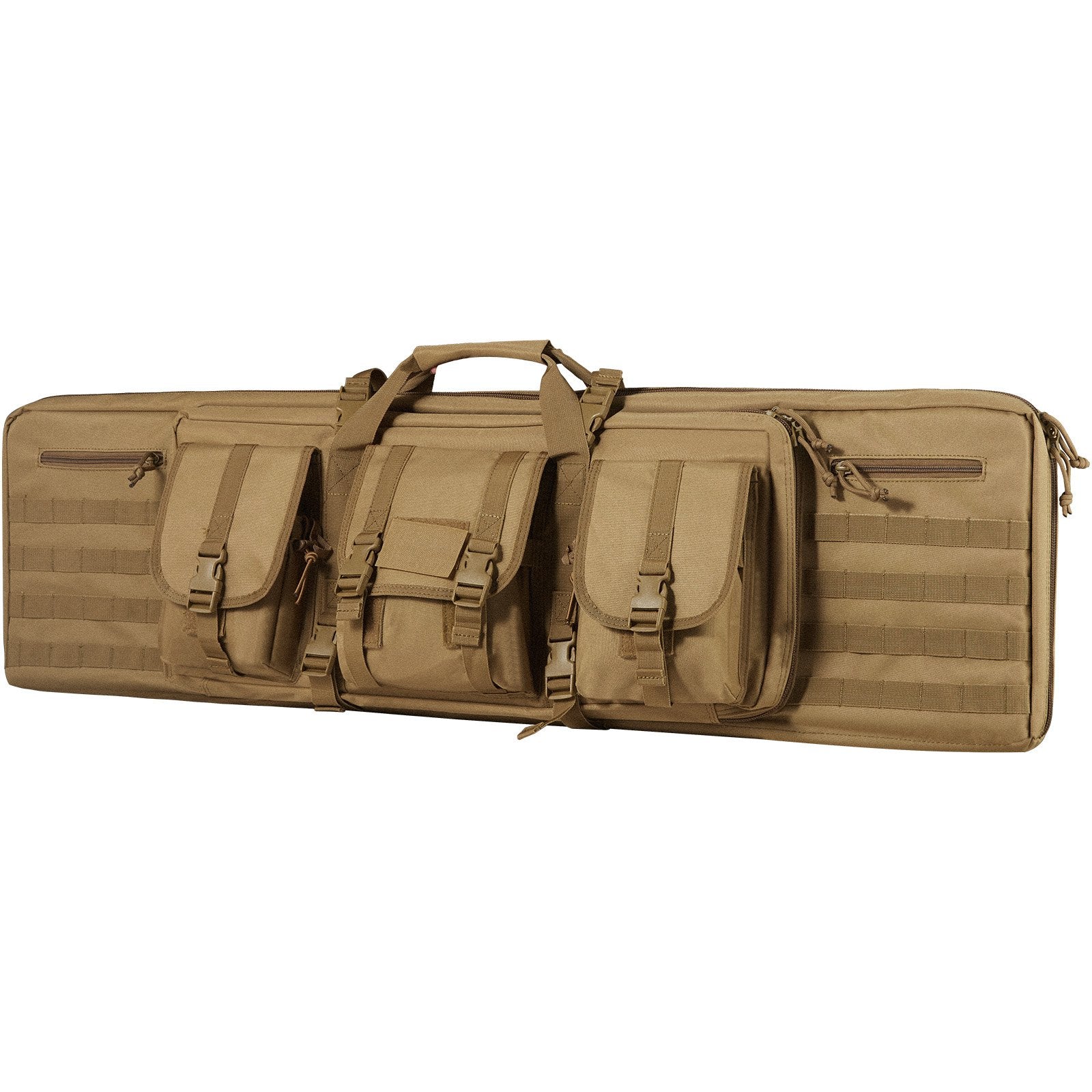 Camp Safety Equipment: VEVOR Rifle Bag, 42 inch Tactical Double Long Gun Bag, Soft Rifle Case with Lockable Zipper, Portable Handle & Shoulder Strap, 3 Large Storage Pockets Rifle Case for Two 40" Rifles & 2 Pistols, Brown