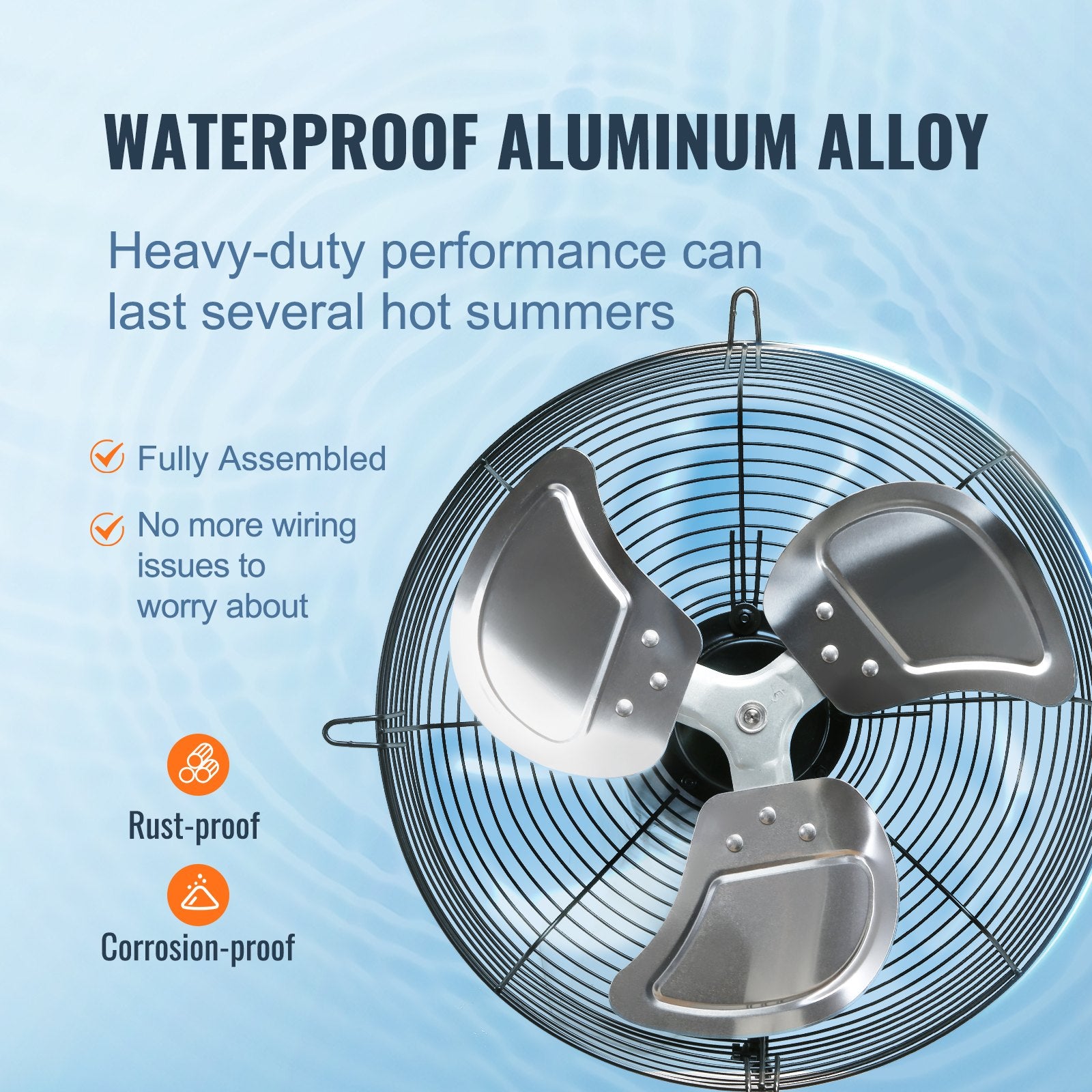 Desktops & Accessories: VEVOR Shutter Exhaust Fan, 356 mm High-speed 1400RPM 994 CFM, Aluminum Wall Mount Attic Fan with AC-motor, Ventilation and Cooling for Greenhouses, Garages, Sheds, Shops