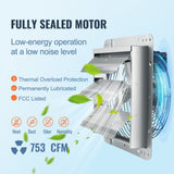 Desktops & Accessories: VEVOR Shutter Exhaust Fan, 254 mm High-speed 1400RPM 753 CFM, Aluminum Wall Mount Attic Fan with AC-motor, Ventilation and Cooling for Greenhouses, Garages, Sheds, Shops