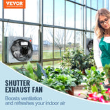 Desktops & Accessories: VEVOR Shutter Exhaust Fan, 305 mm High-speed 1400RPM 1084 CFM, Aluminum Wall Mount Attic Fan with AC-motor, Ventilation and Cooling for Greenhouses, Garages, Sheds, Shops