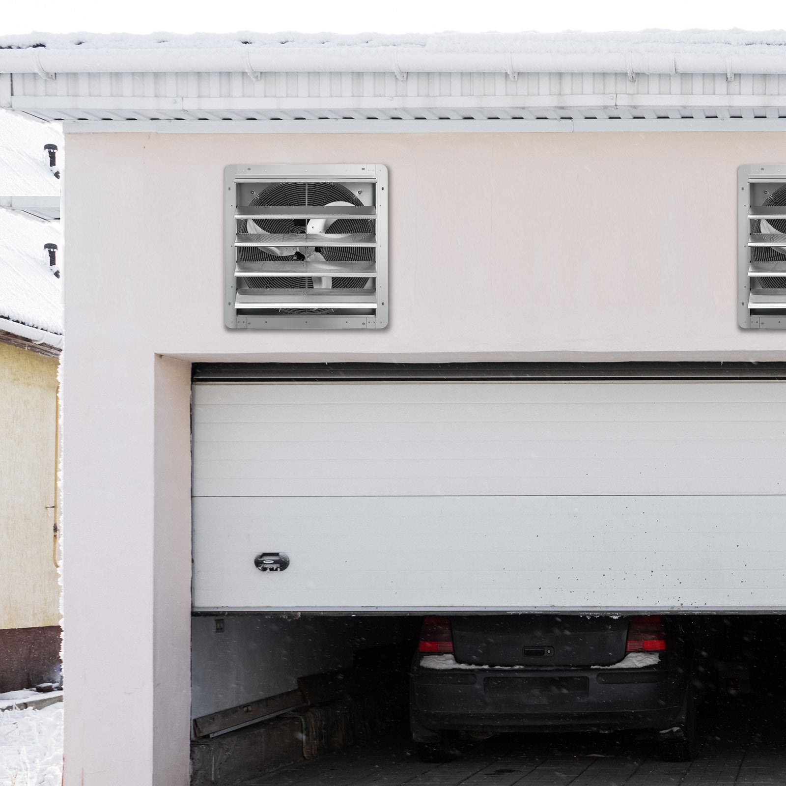 Desktops & Accessories: VEVOR Shutter Exhaust Fan, 406 mm High-speed 1400RPM 1506 CFM, Aluminum Wall Mount Attic Fan with AC-motor, Ventilation and Cooling for Greenhouses, Garages, Sheds, Shops