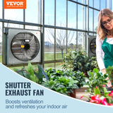 Desktops & Accessories: VEVOR Shutter Exhaust Fan, 610 mm High-speed 1400RPM 2892 CFM, Aluminum Wall Mount Attic Fan with AC-motor, Ventilation and Cooling for Greenhouses, Garages, Sheds, Shops