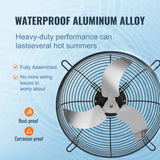 Desktops & Accessories: VEVOR Shutter Exhaust Fan, 610 mm High-speed 1400RPM 2892 CFM, Aluminum Wall Mount Attic Fan with AC-motor, Ventilation and Cooling for Greenhouses, Garages, Sheds, Shops