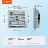 Desktops & Accessories: VEVOR Shutter Exhaust Fan, 610 mm High-speed 1400RPM 2892 CFM, Aluminum Wall Mount Attic Fan with AC-motor, Ventilation and Cooling for Greenhouses, Garages, Sheds, Shops