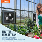 Commercial Cleaning Equipment: VEVOR Shutter Exhaust Fan, 254mm / 10inch  with Temperature Humidity Controller, EC-motor, 843 CFM, Variable Speed Adjustable Wall Mount Attic Fan, Ventilation and Cooling for Greenhouses, Garages, Sheds