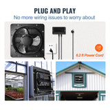 Commercial Cleaning Equipment: VEVOR Shutter Exhaust Fan, 254mm / 10inch  with Temperature Humidity Controller, EC-motor, 843 CFM, Variable Speed Adjustable Wall Mount Attic Fan, Ventilation and Cooling for Greenhouses, Garages, Sheds