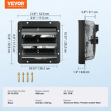 Commercial Cleaning Equipment: VEVOR Shutter Exhaust Fan, 254mm / 10inch  with Temperature Humidity Controller, EC-motor, 843 CFM, Variable Speed Adjustable Wall Mount Attic Fan, Ventilation and Cooling for Greenhouses, Garages, Sheds