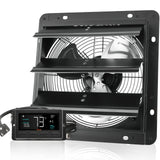Commercial Cleaning Equipment: VEVOR Shutter Exhaust Fan, 254mm / 10inch  with Temperature Humidity Controller, EC-motor, 843 CFM, Variable Speed Adjustable Wall Mount Attic Fan, Ventilation and Cooling for Greenhouses, Garages, Sheds