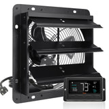 Commercial Cleaning Equipment: VEVOR Shutter Exhaust Fan, 254mm / 10inch  with Temperature Humidity Controller, EC-motor, 843 CFM, Variable Speed Adjustable Wall Mount Attic Fan, Ventilation and Cooling for Greenhouses, Garages, Sheds