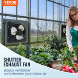 Automotive Repair & Speciality Tools: VEVOR Shutter Exhaust Fan, 305 mm /12 inch with Temperature Humidity Controller, EC-motor, 904 CFM, Variable Speed Adjustable Wall Mount Attic Fan, Ventilation and Cooling for Greenhouses, Garages, Sheds
