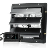 Automotive Repair & Speciality Tools: VEVOR Shutter Exhaust Fan, 356 mm / 14inch with Temperature Humidity Controller, EC-motor, 1024 CFM, Variable Speed Adjustable Wall Mount Attic Fan, Ventilation and Cooling for Greenhouses, Garages, Sheds
